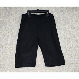 Black Activewear Bermuda Shorts With Pockets Stretchy High-Rise Yoga Athleisure